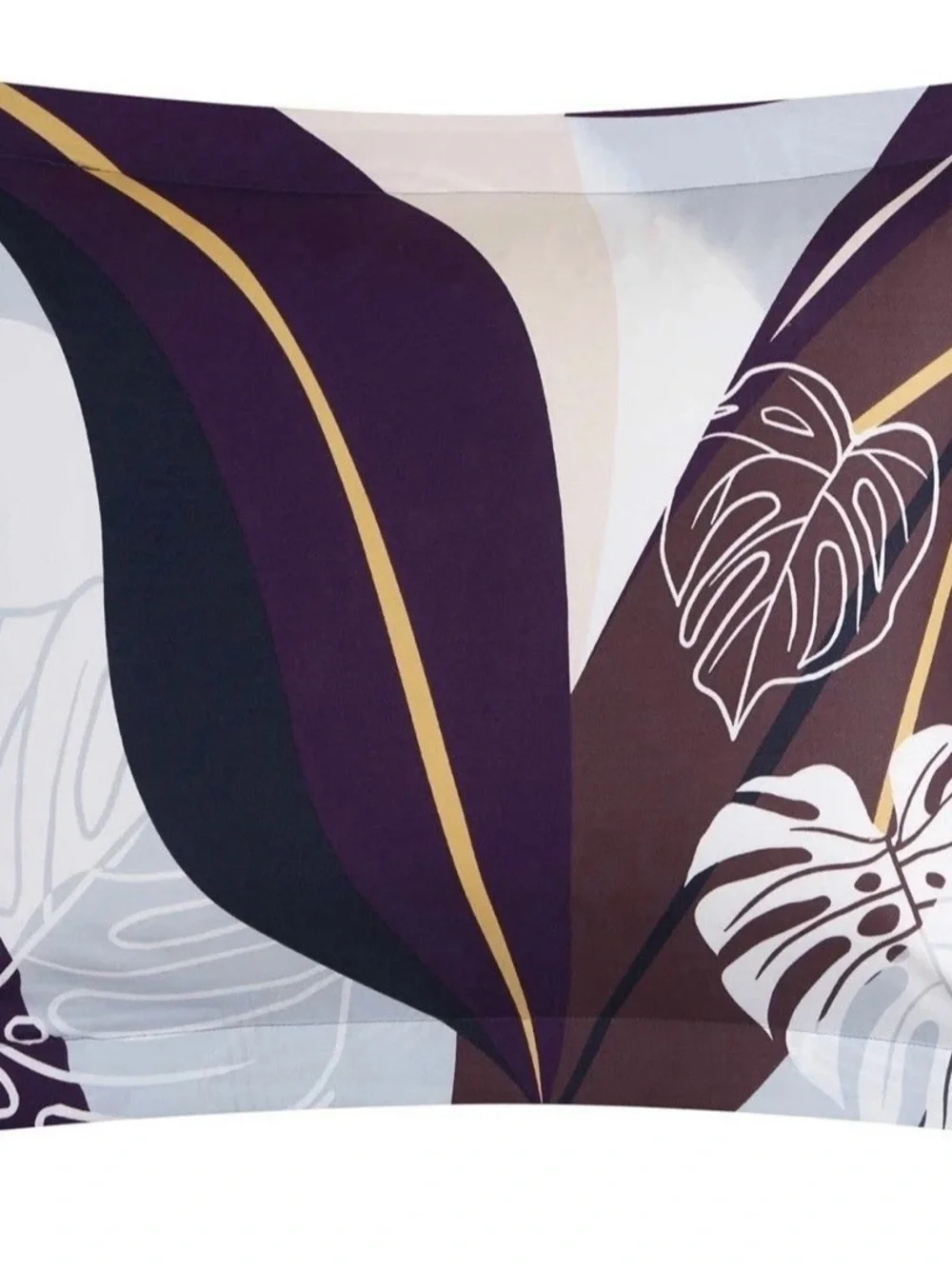 Chic Home King Size 5pc Modern  Tropical Leaf Comforter Set in Deep Purple